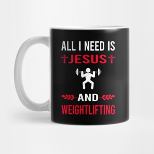 I Need Jesus And Weightlifting Lifting Mug